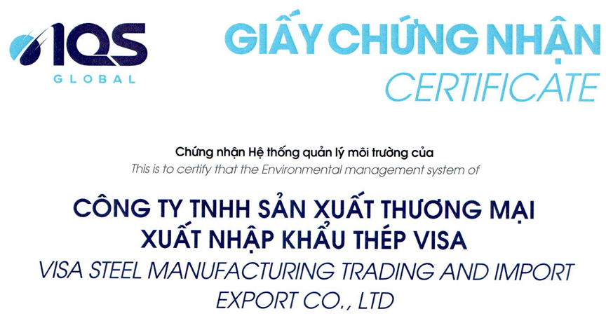 Đạt Chứng Nhận Môi Trường ISO 14001:2015